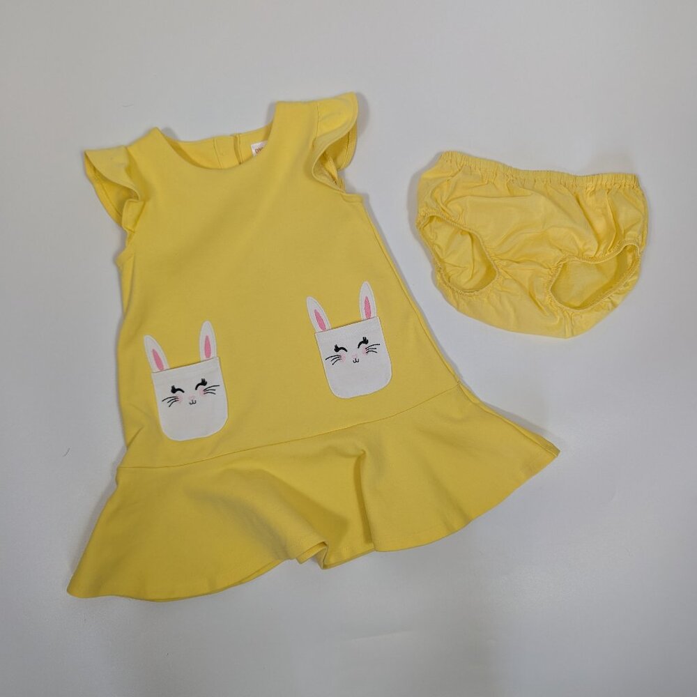 Gymboree Sleeveless Embroidered Bunny Ponte Knit Peplum Spring Easter Dress